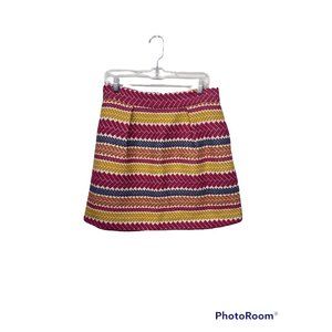 ANTHROPOLOGIE NOMAD Morgan Carper Multicolor Patterned Mini Skirt A-Line Size L